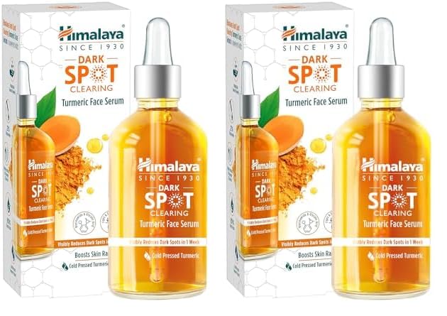 Himalaya Dark Spot Clearing Turmeric Face Serum, 15 mL | with 10% Glycolic Acid, 2% Niacinamide & Organically sourced Turmeric | Visibly Reduces Dark Spots from Day 7 | Clinically Tested | Non Staining