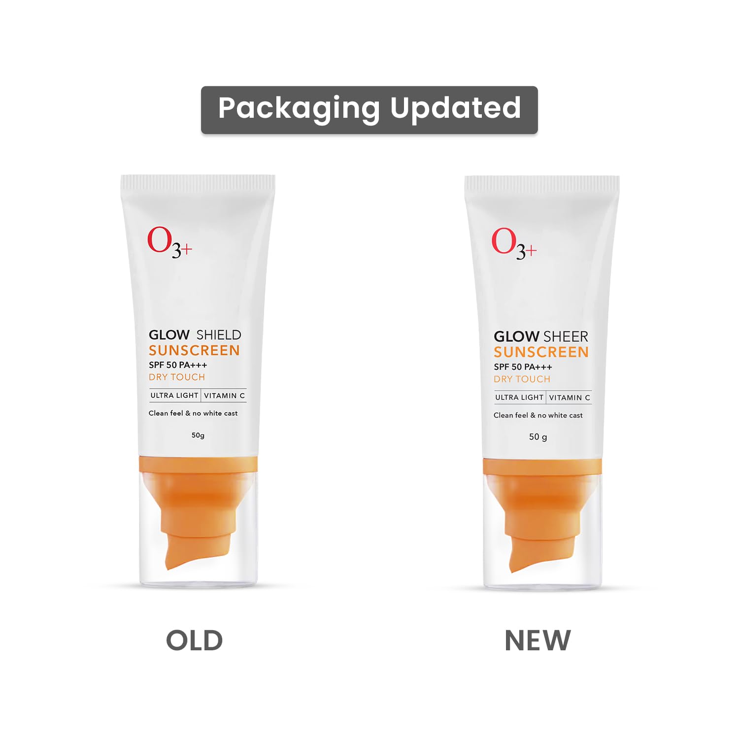 O3+ Glow Sheer Sunscreen SPF 50 PA+++ (50gm) | Lightweight Cream | No White Cast | Sunscreen For Oily Skin, Dry Skin | For Women & Men