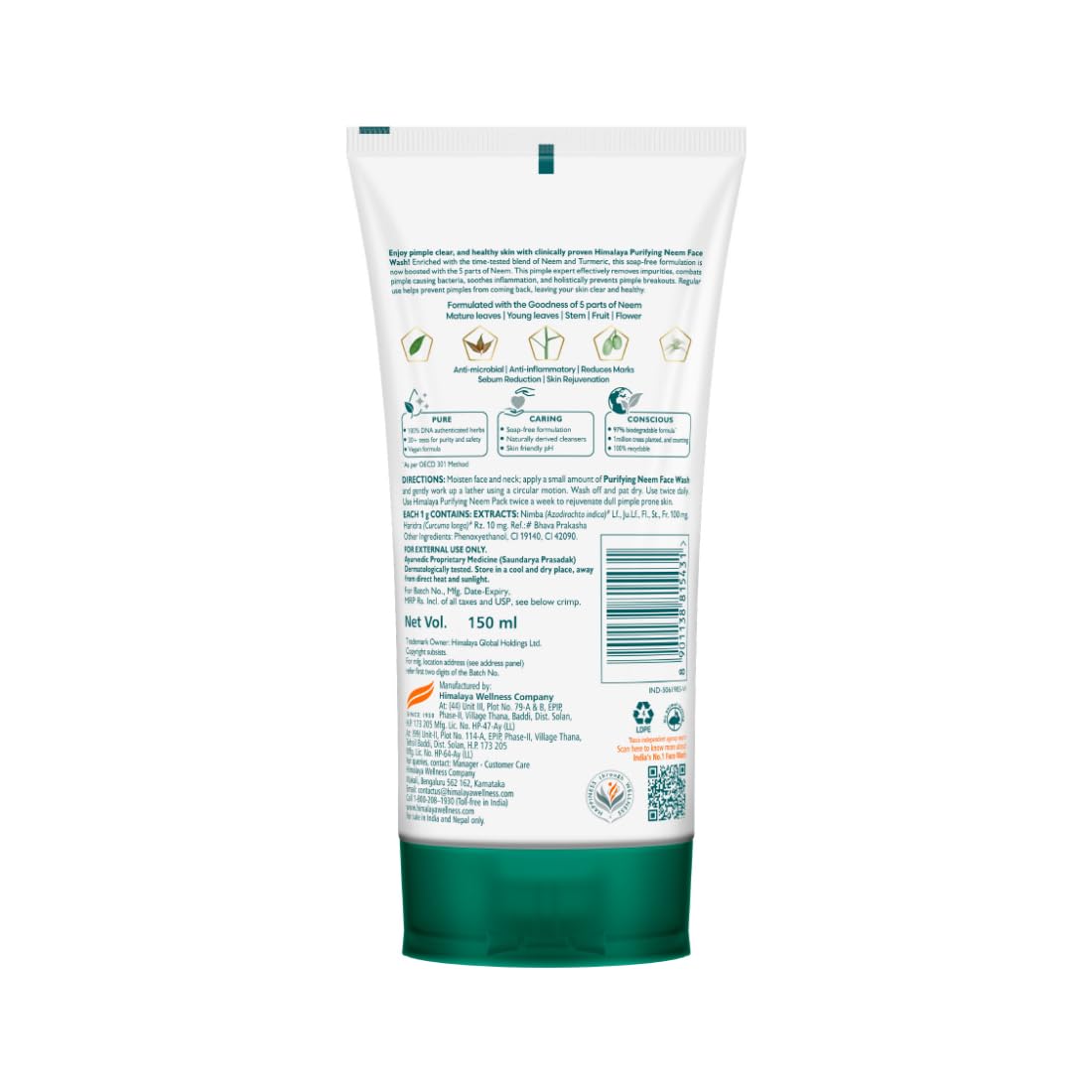 Himalaya Neem Face Wash – Clear Skin, 150ml
