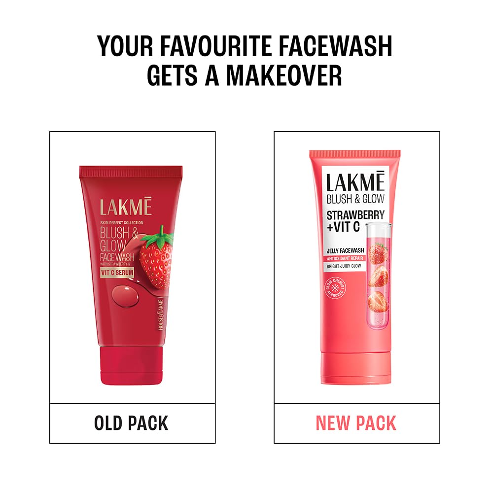 Lakme Blush & Glow Strawberry Freshness Gel Face Wash with Strawberry Extracts|| 150 g