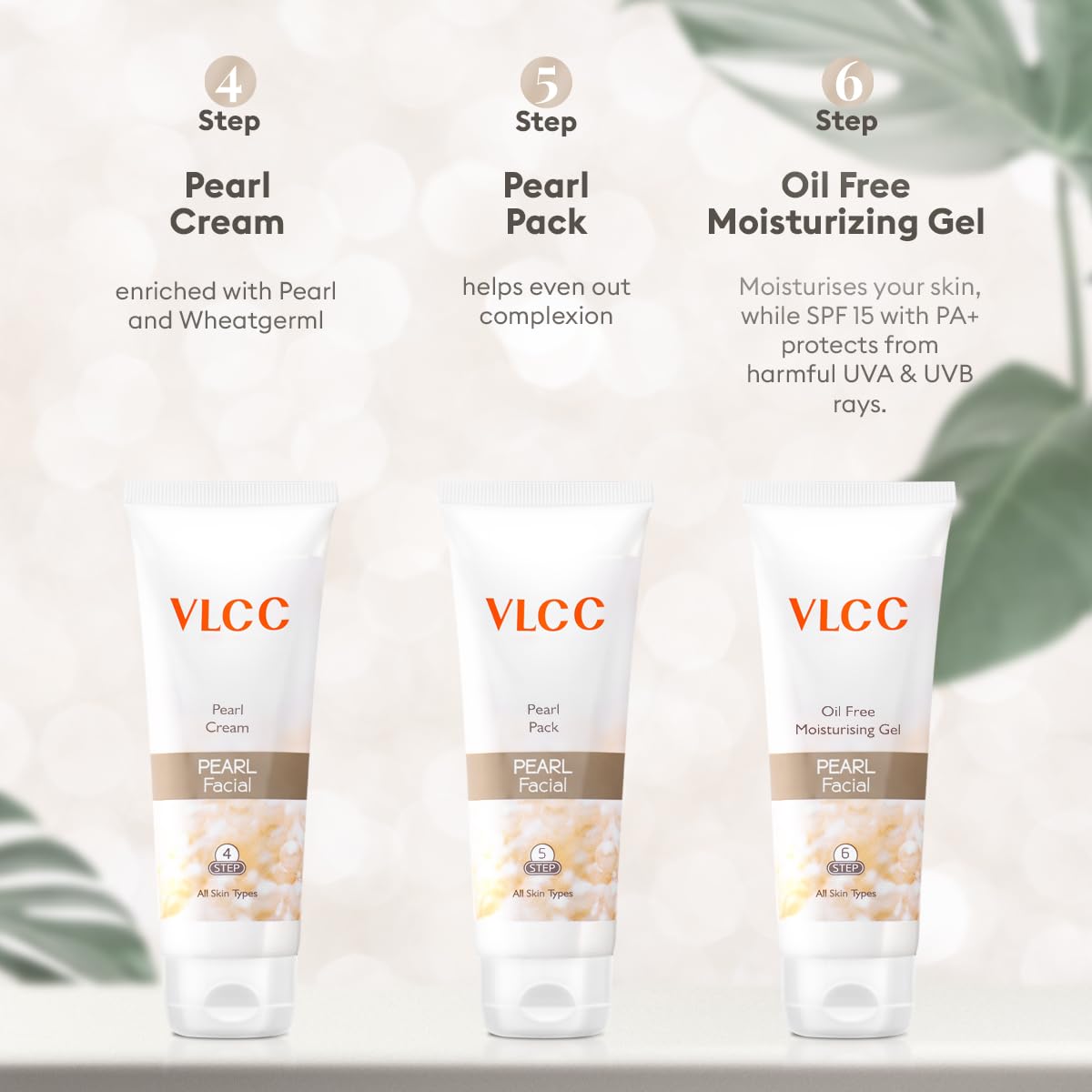 VLCC Pearl Facial Kit with FREE Rose Water Toner - 300g + 100ml | Luminous and Radiant Skin | At Home Facial with Pearl Extracts, Sandalwood, Turmeric & Aloe Vera | Tan Removal Facial Kit.