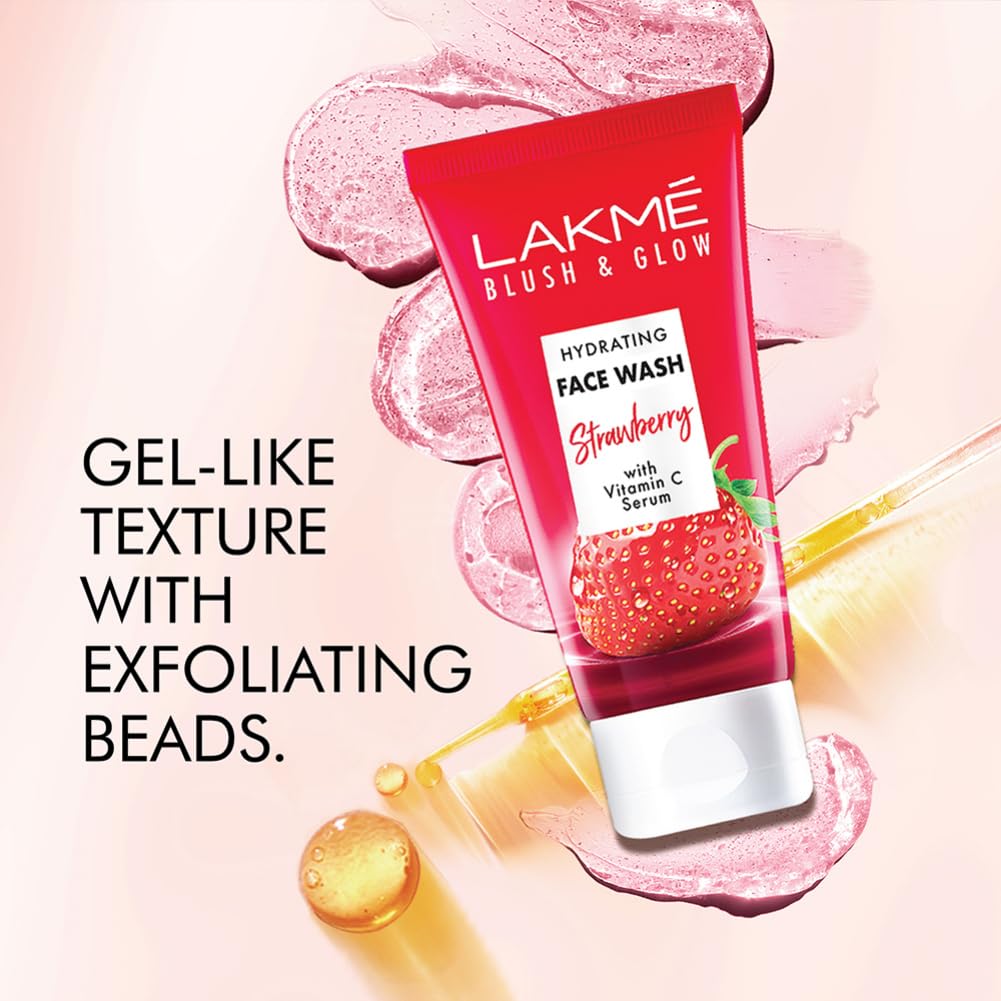 Lakme Blush & Glow Strawberry Freshness Gel Face Wash with Strawberry Extracts|| 150 g