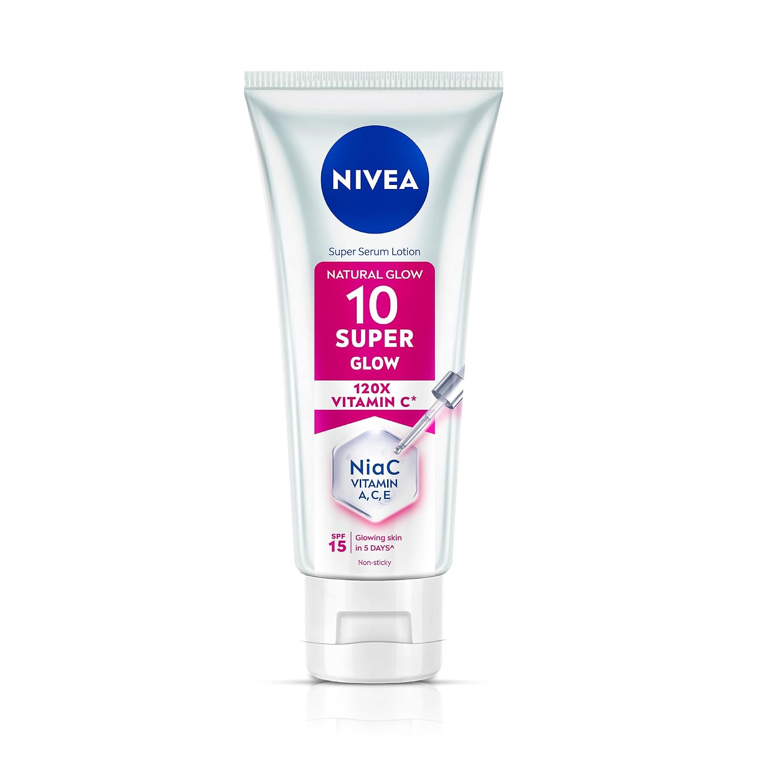 NIVEA Super 10 Glow Body Serum Lotion 170ml | 120X Vitamin C Niacinamide Body Lotion SPF15 Daily Sunscreen | Reduces Dullness and Dark Spots | Lightweight Fast Absorbing Moisturizer | Glowing Skin in 5 Days