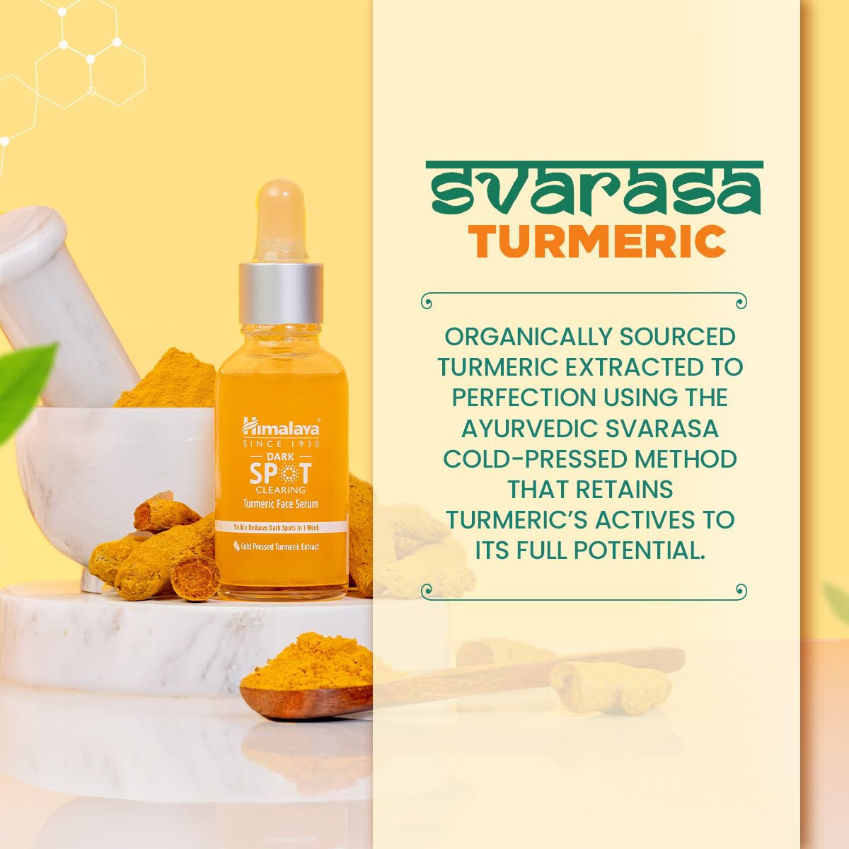 Himalaya Dark Spot Clearing Turmeric Face Serum, 15 mL | with 10% Glycolic Acid, 2% Niacinamide & Organically sourced Turmeric | Visibly Reduces Dark Spots from Day 7 | Clinically Tested | Non Staining