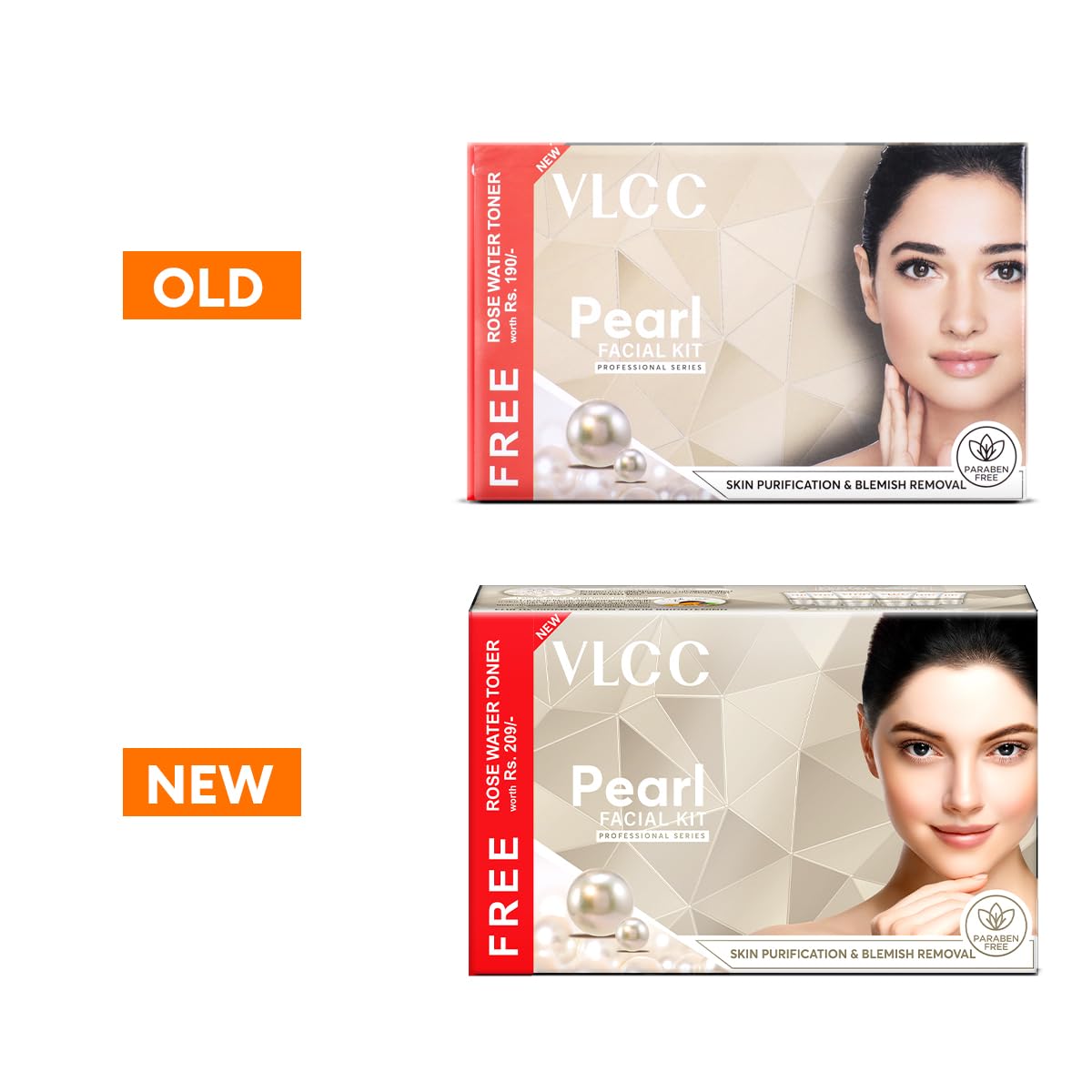 VLCC Pearl Facial Kit with FREE Rose Water Toner - 300g + 100ml | Luminous and Radiant Skin | At Home Facial with Pearl Extracts, Sandalwood, Turmeric & Aloe Vera | Tan Removal Facial Kit.
