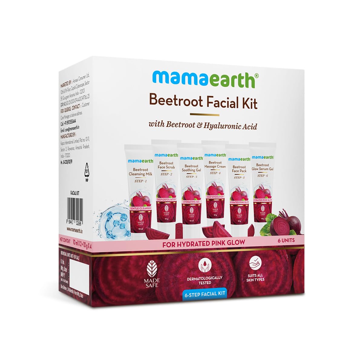 Mamaearth Beetroot Facial Kit – Hydrated Pink Glow, 60g