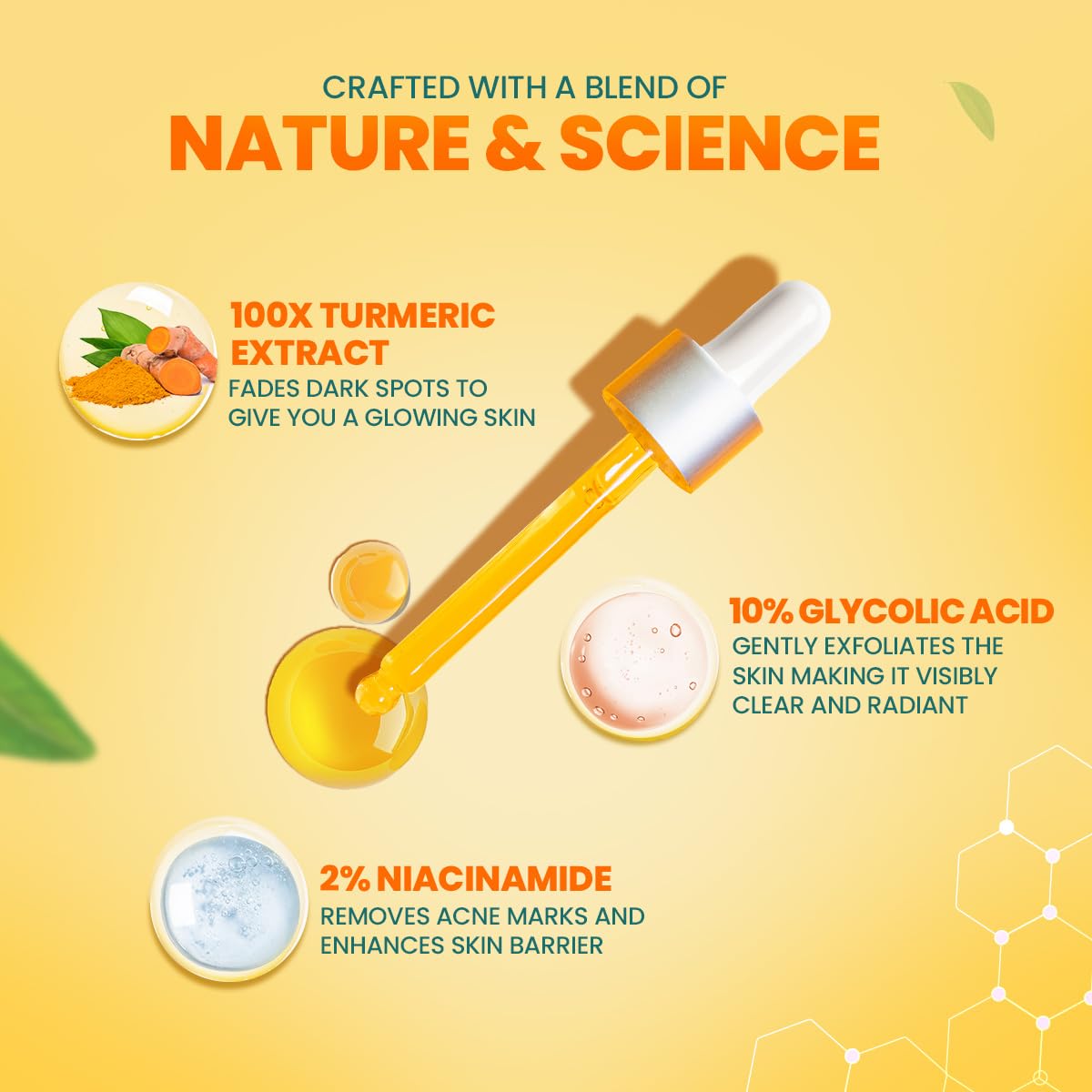 Himalaya Dark Spot Clearing Turmeric Face Serum, 15 mL | with 10% Glycolic Acid, 2% Niacinamide & Organically sourced Turmeric | Visibly Reduces Dark Spots from Day 7 | Clinically Tested | Non Staining