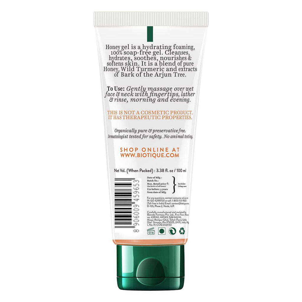 Biotique Honey Gel Soothe & Nourish Foaming Face wash | Soap Free Formula | Reduce Dryness | 100% Botanical Extracts | Suitable for All Skin Types | 150ml