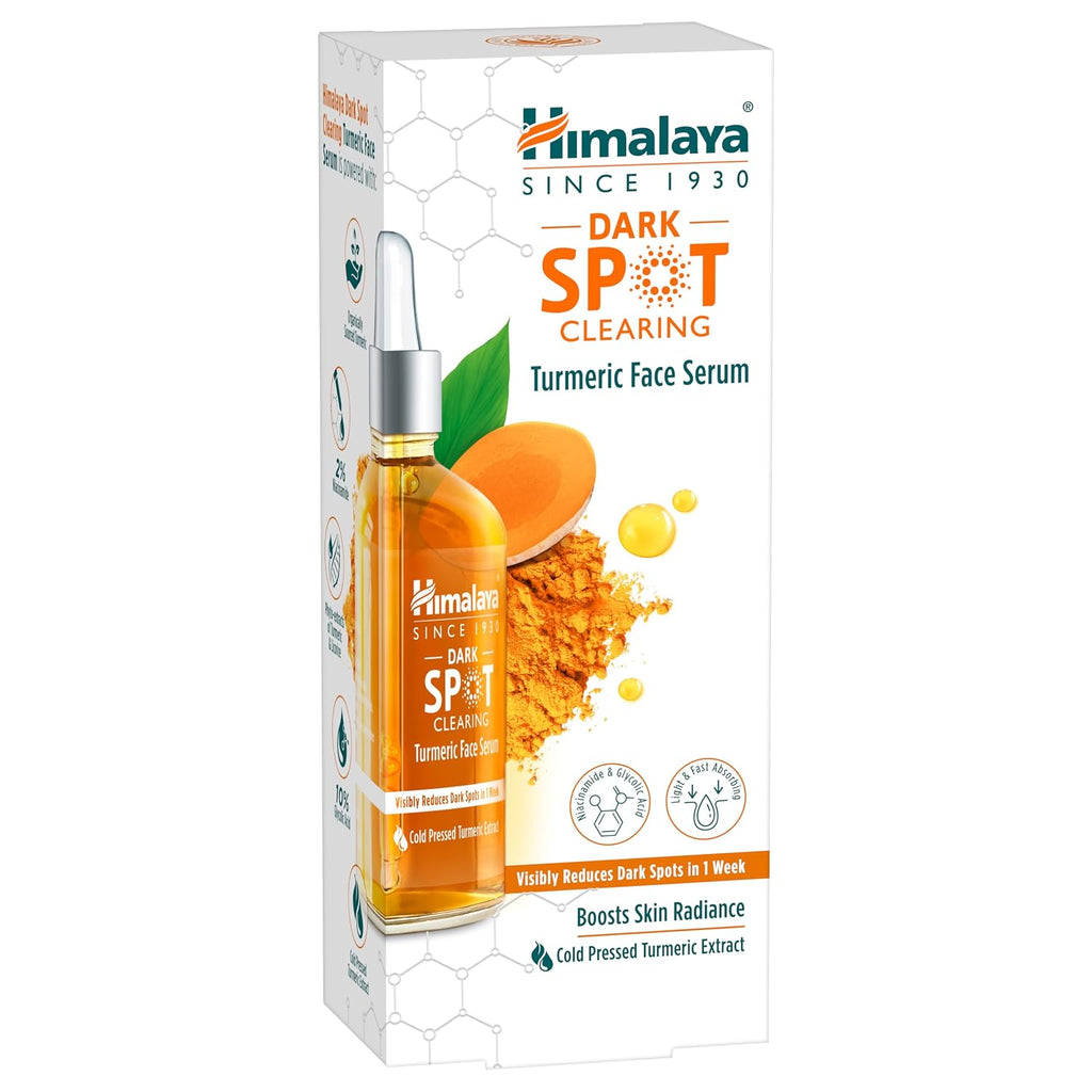 Himalaya Dark Spot Clearing Turmeric Face Serum, 15 mL | with 10% Glycolic Acid, 2% Niacinamide & Organically sourced Turmeric | Visibly Reduces Dark Spots from Day 7 | Clinically Tested | Non Staining