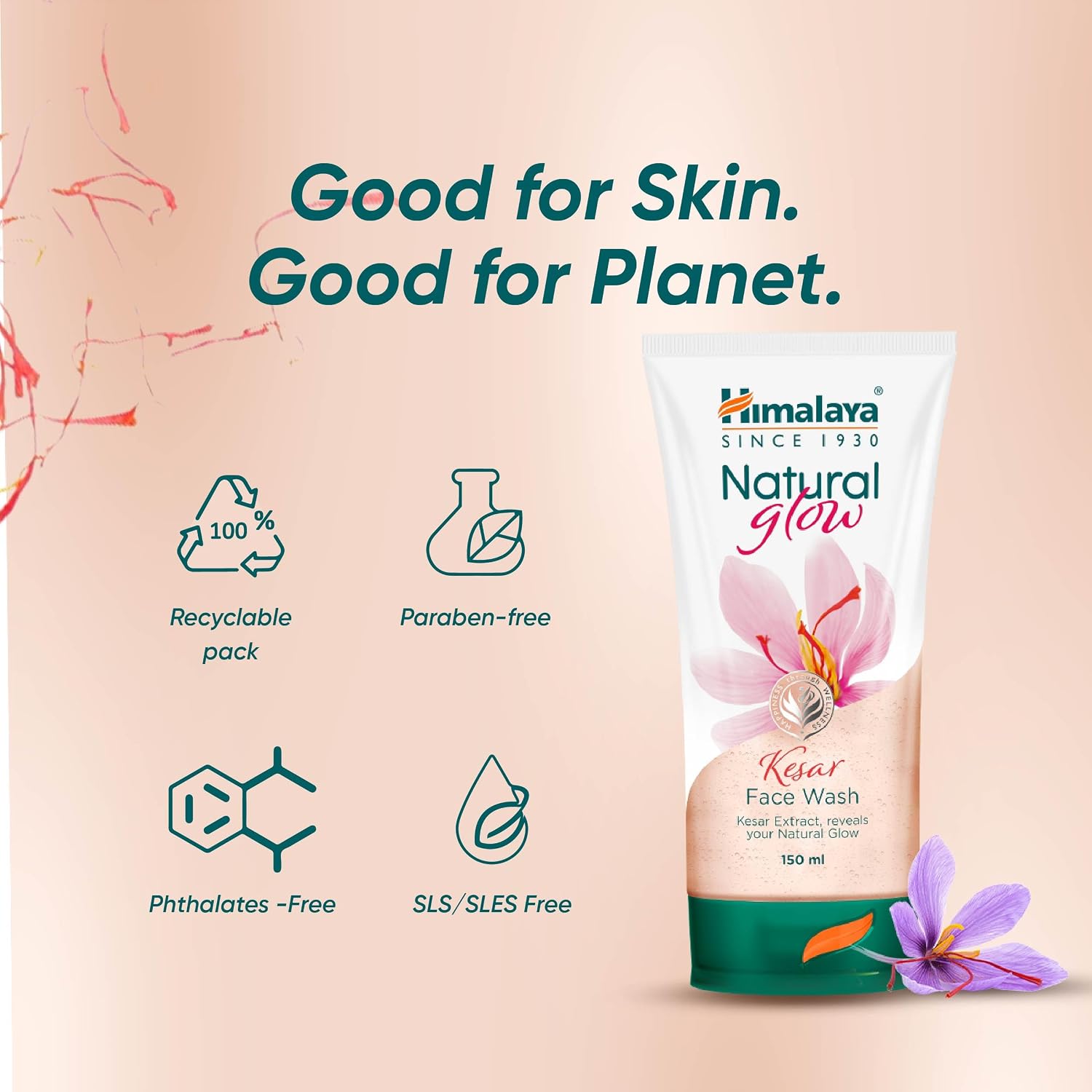 Himalaya Kesar Face Wash – Natural Glow, 150ml