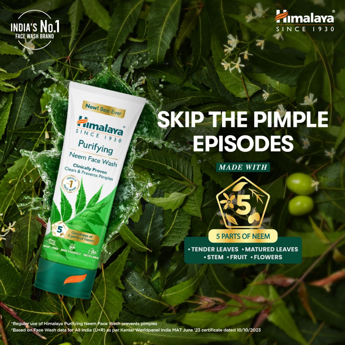 Himalaya Neem Face Wash – Clear Skin, 150ml