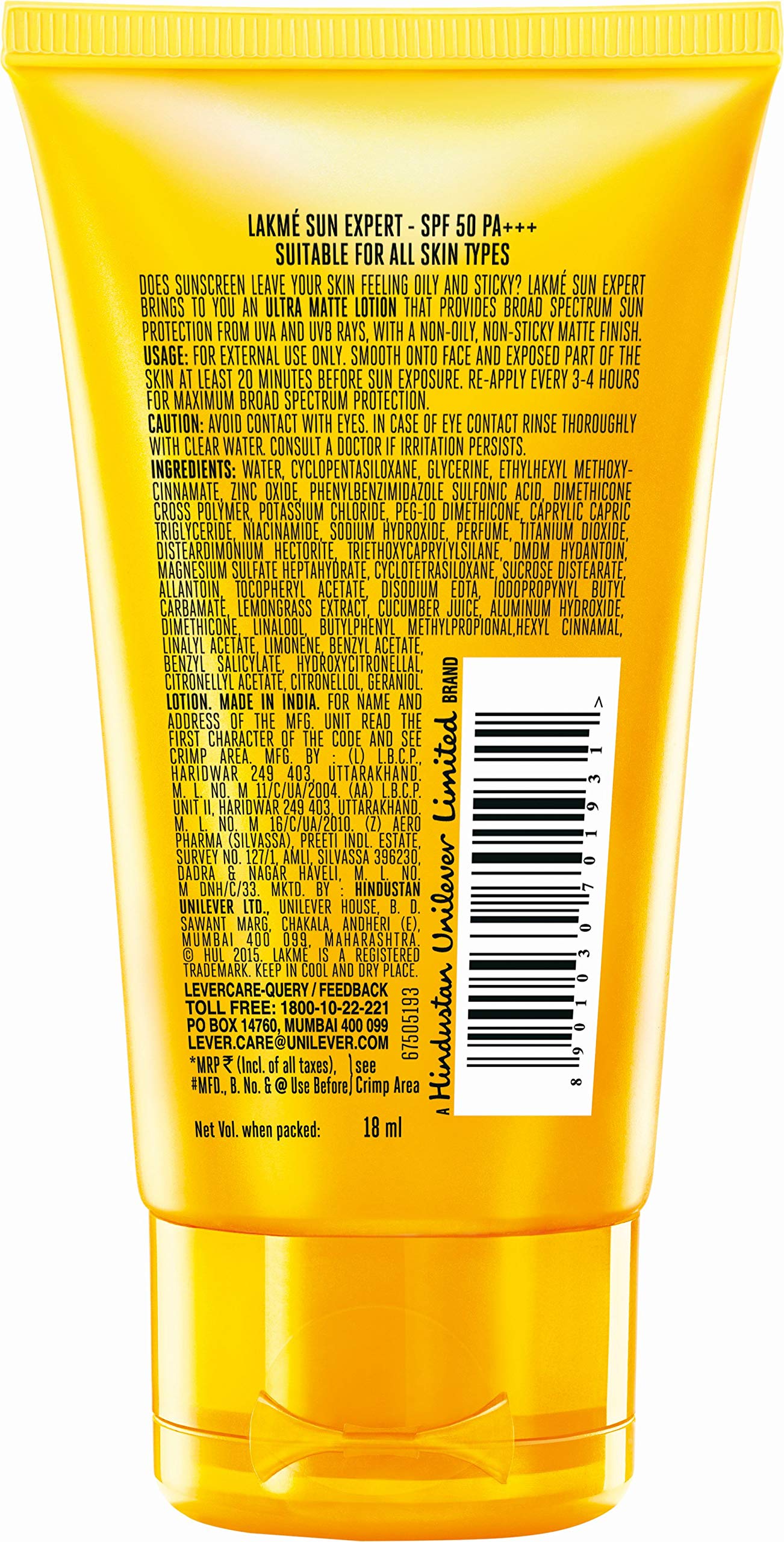 Lakme SPF 50 Sunscreen – Glow & UV Protection, 100ml