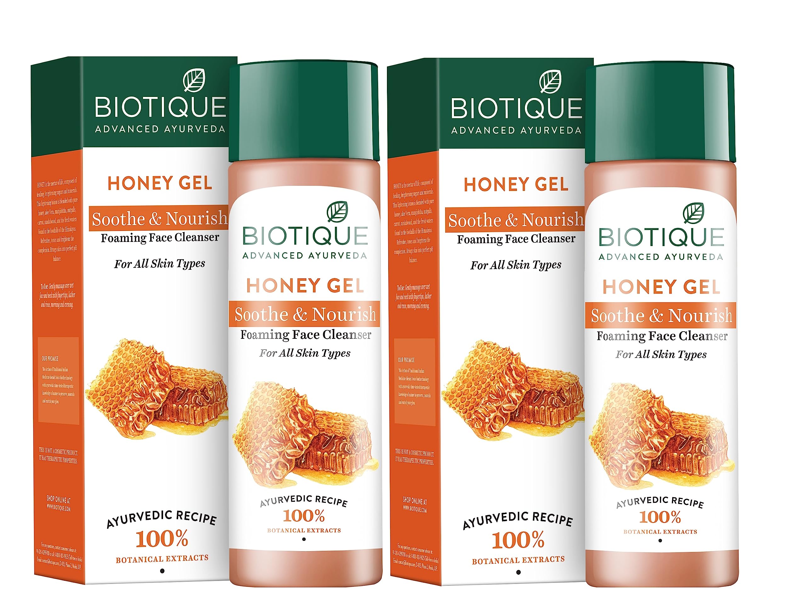 Biotique Honey Gel Soothe & Nourish Foaming Face wash | Soap Free Formula | Reduce Dryness | 100% Botanical Extracts | Suitable for All Skin Types | 150ml